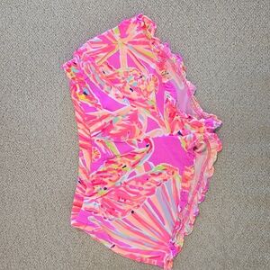 Lilly Pulitzer Amethyst Sunseekers Kya Ruffle Hem Pull On Shorts - Size XS